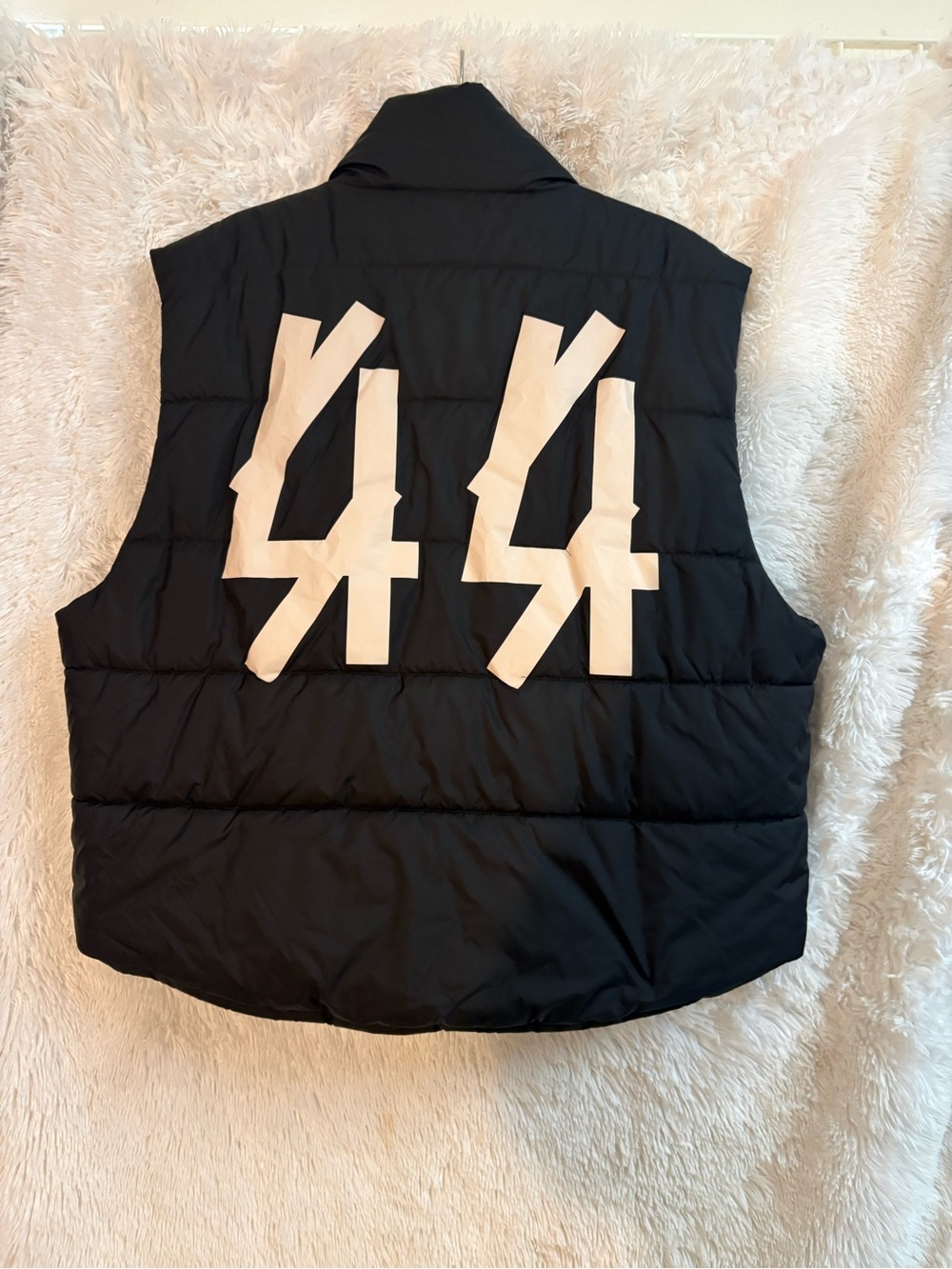44 Label Group Black Quilted Puffer Vest with Stand Collar